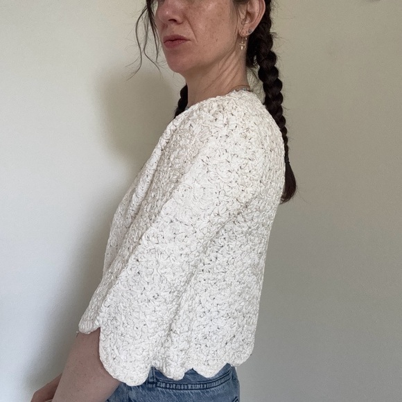 Vintage White Cream Ribbon Soutache Jacket - Picture 3 of 13